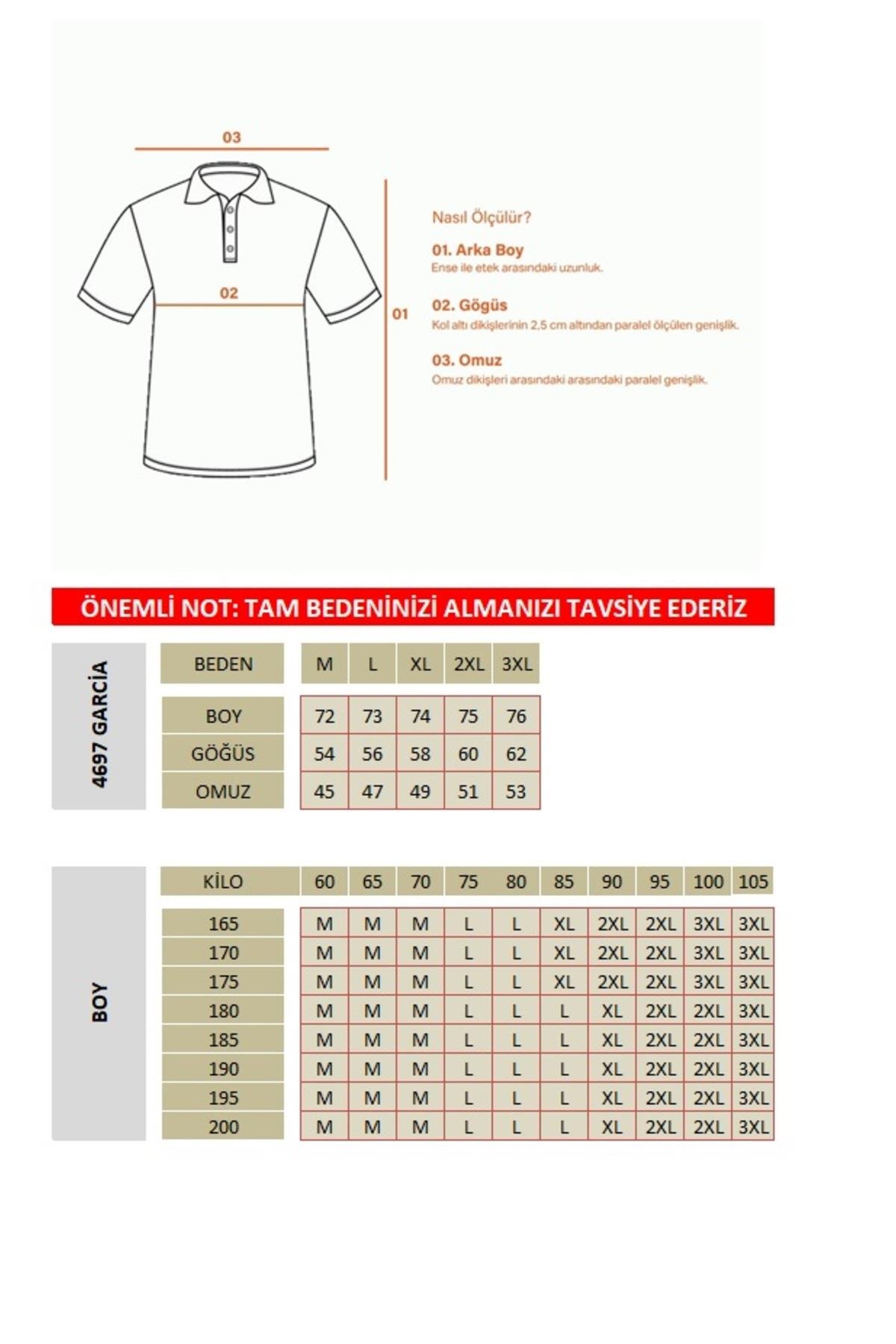 GARCİA Erkek Beyaz-Lacivert Pamuk Karışımlı Apaç Yaka Slim Fit Polo Yaka Triko T-Shirt