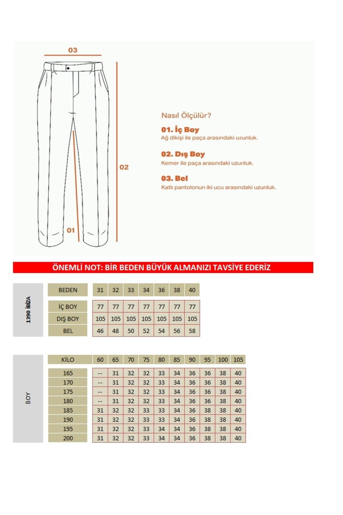İbiza Erkek Kahve Pamuklu Likralı Slim Fit Pantalon