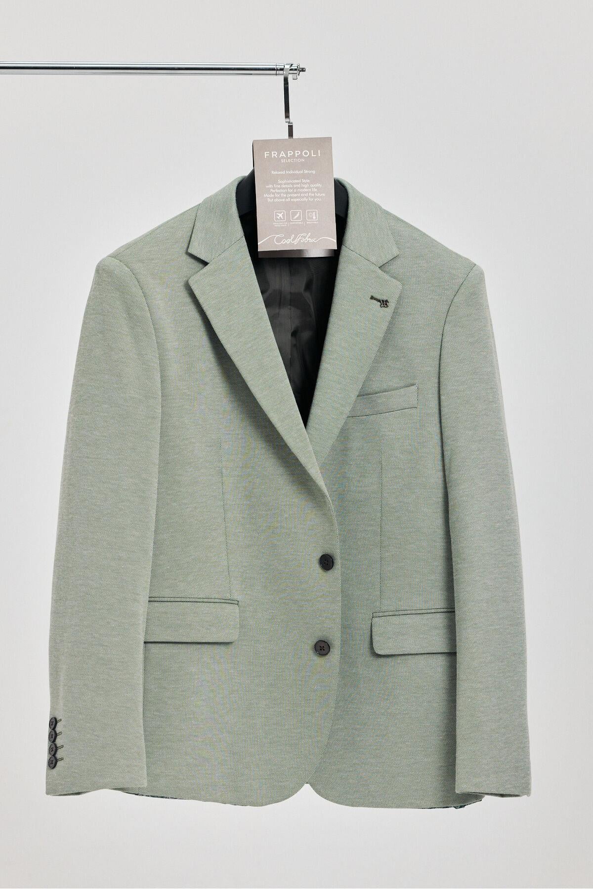 Java Erkek Green Likralı Esneyen Kumaşlı Slim Fit Blazer Ceket (Büyük Beden - Battal)