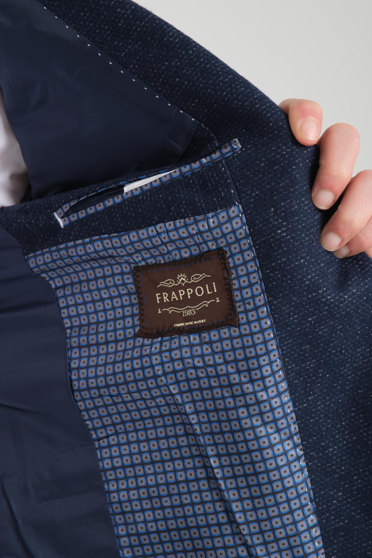 Kasetti Erkek Lacivert Esnek Kumaşlı Slim Fit Mono Yaka Spor Blazer Ceket