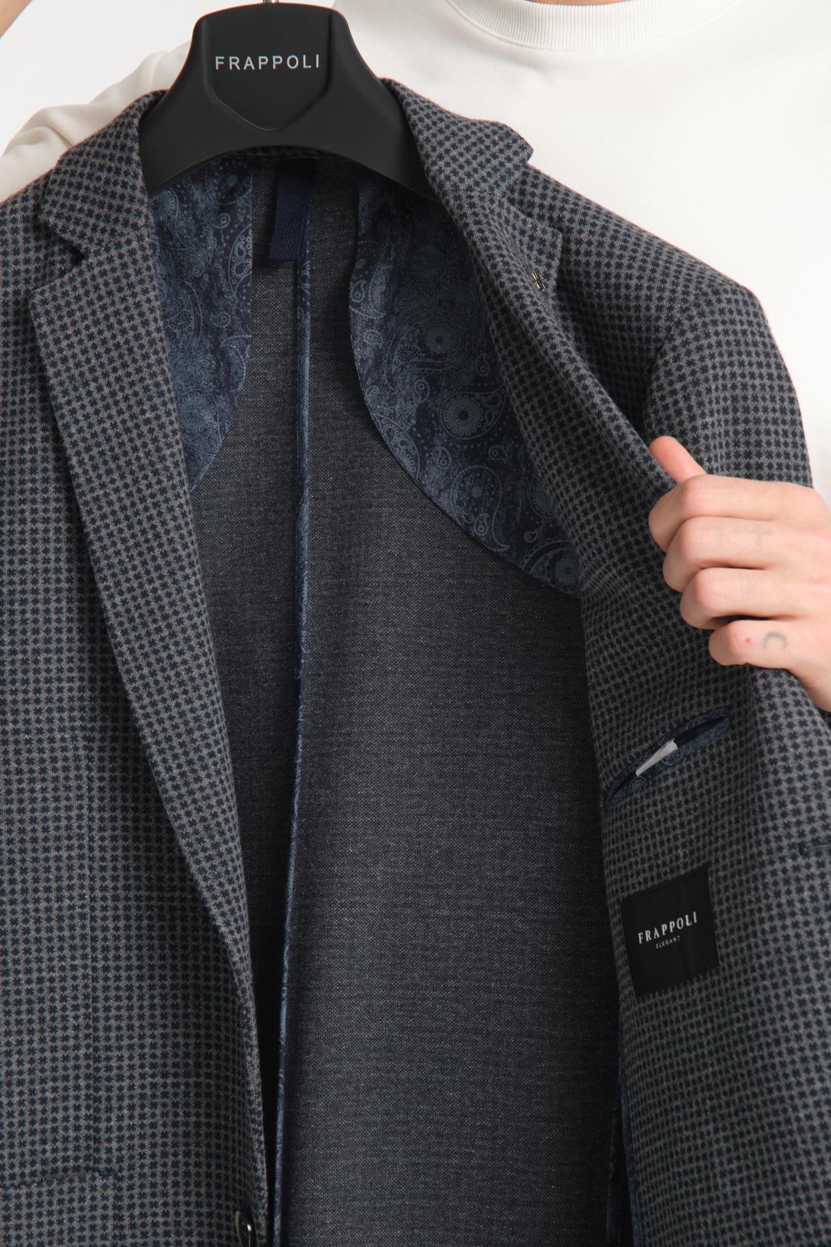 Kazayağı Modern Erkek Blazer Mono Yaka Esneyen Astarsız Ceket