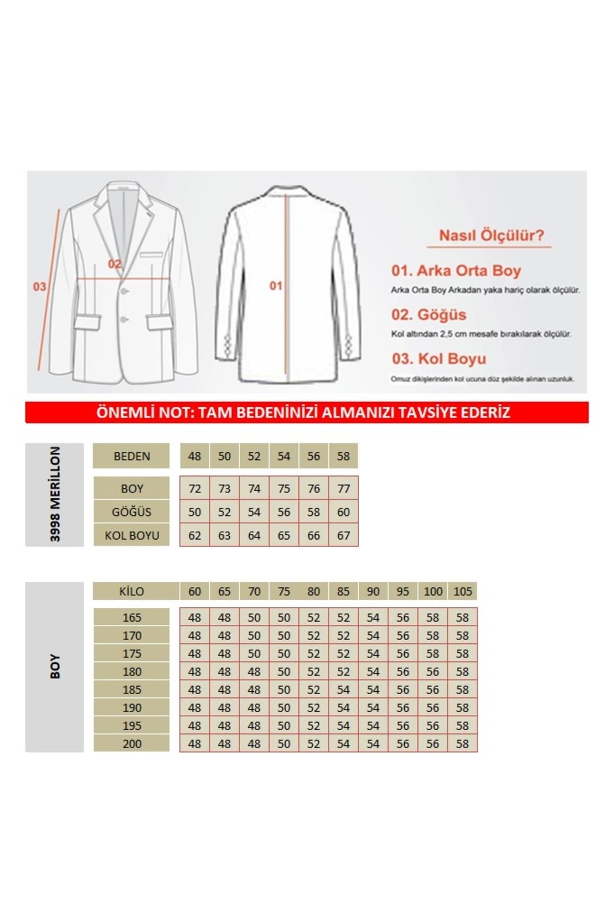 Merillon Erkek Vizon Ekose Polyviskon Kumaşlı Spor Blazer Ceket