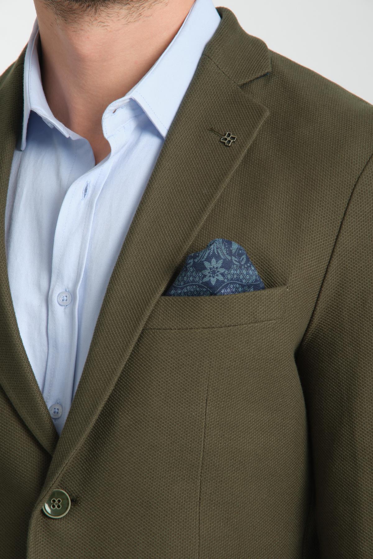 Modern Erkek Blazer Mono Yaka Esneyen Astarsız Ceket