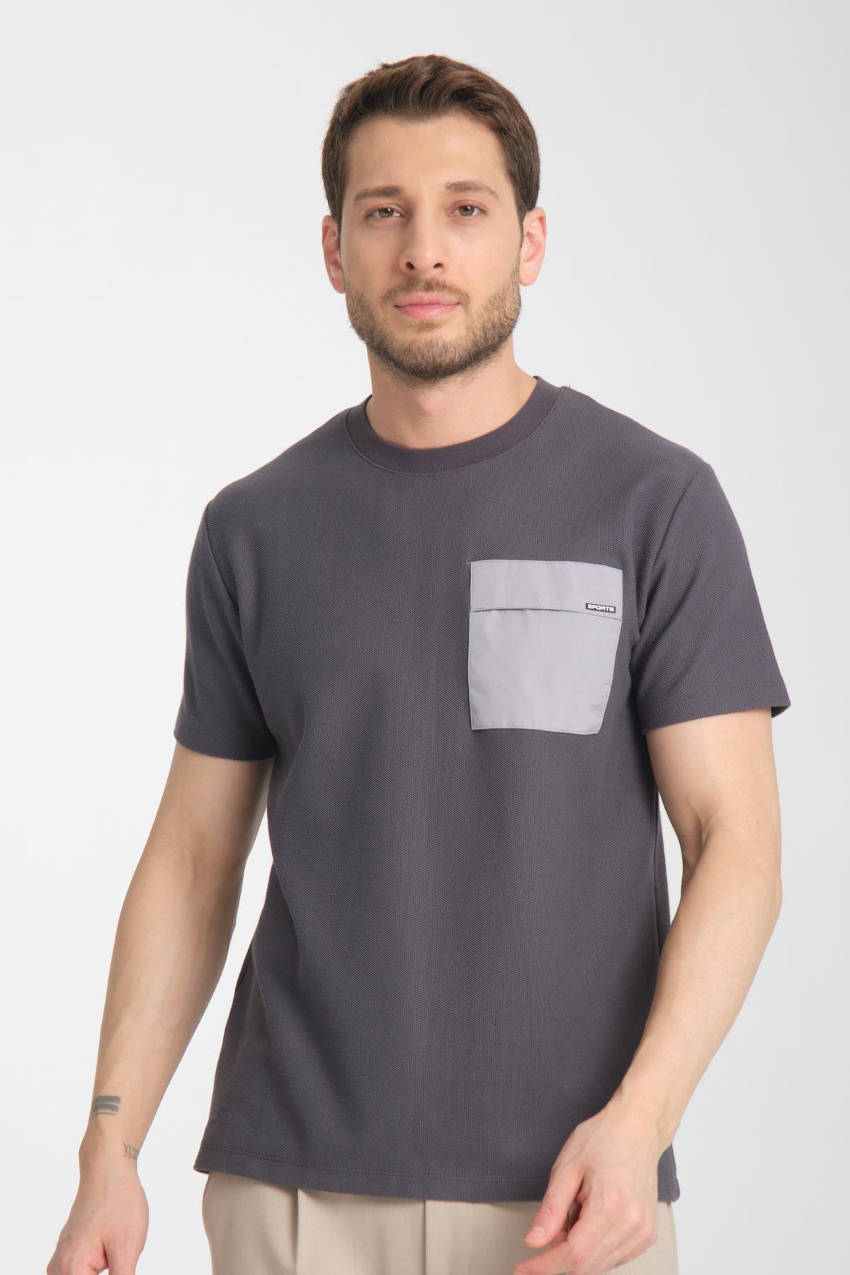 Örme Erkek %100 Pamuk Slim Fit Bisiklet Yaka Tişört