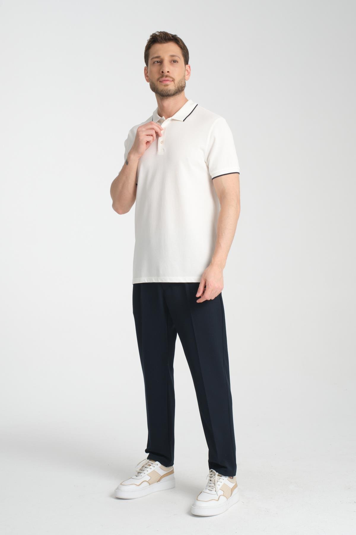 Polo Yaka Regular Fit Düz 100% Pamuk Pike Tişört