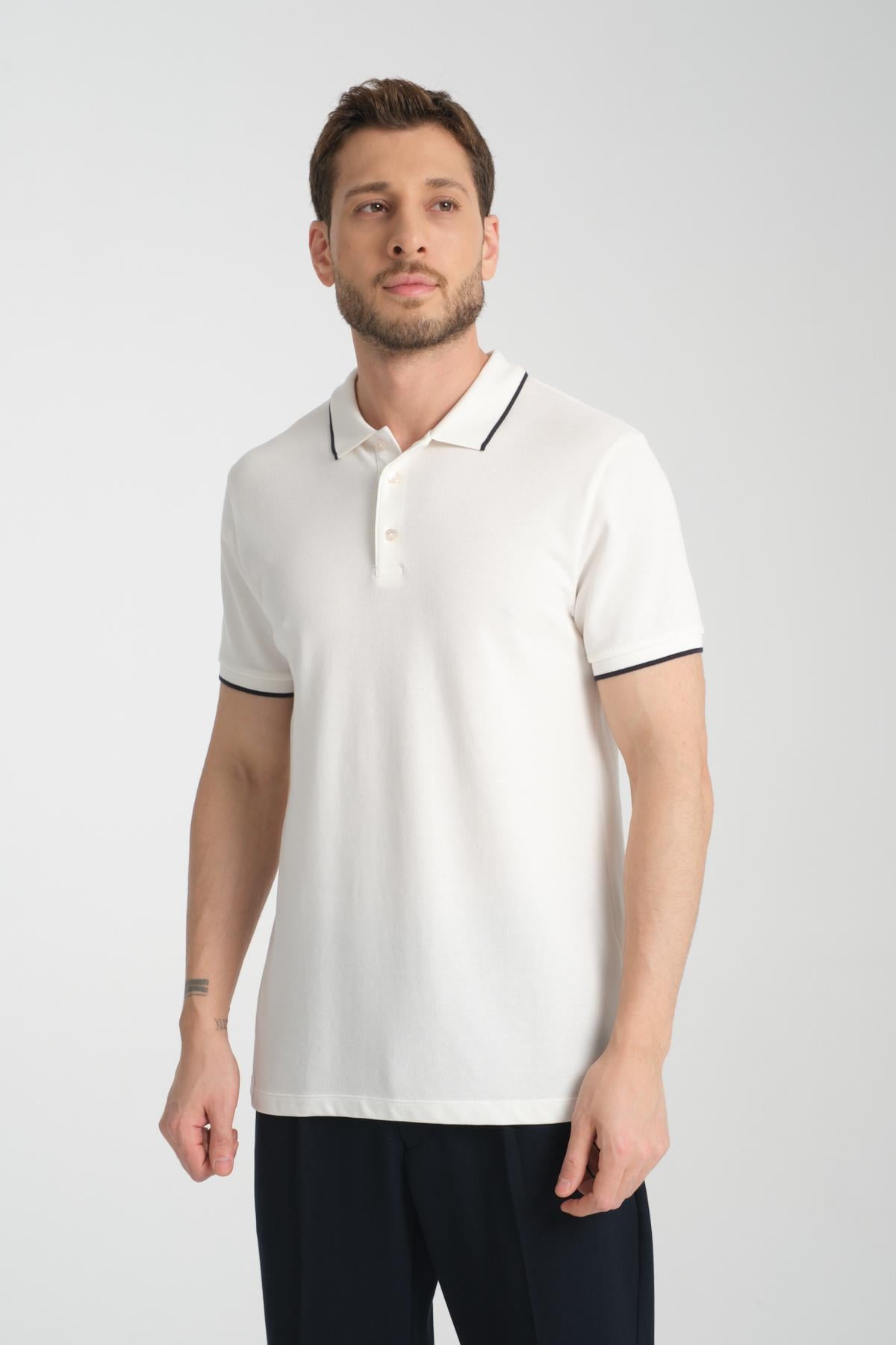 Polo Yaka Regular Fit Düz 100% Pamuk Pike Tişört