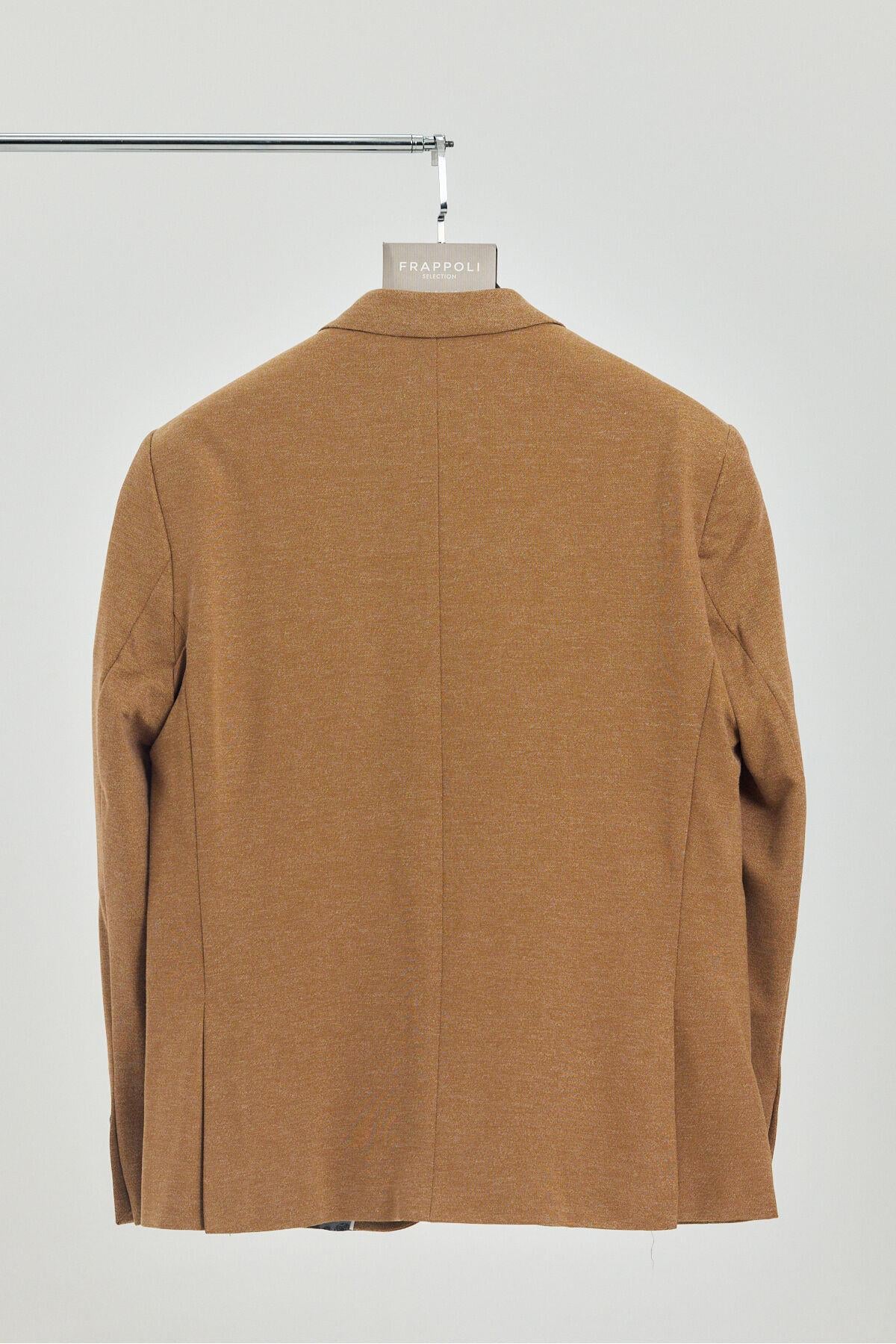 Savue Erkek Camel Pamuk Karışımlı Esneyen Kumaş Slim Fit Blazer Ceket (Büyük Beden - Battal)