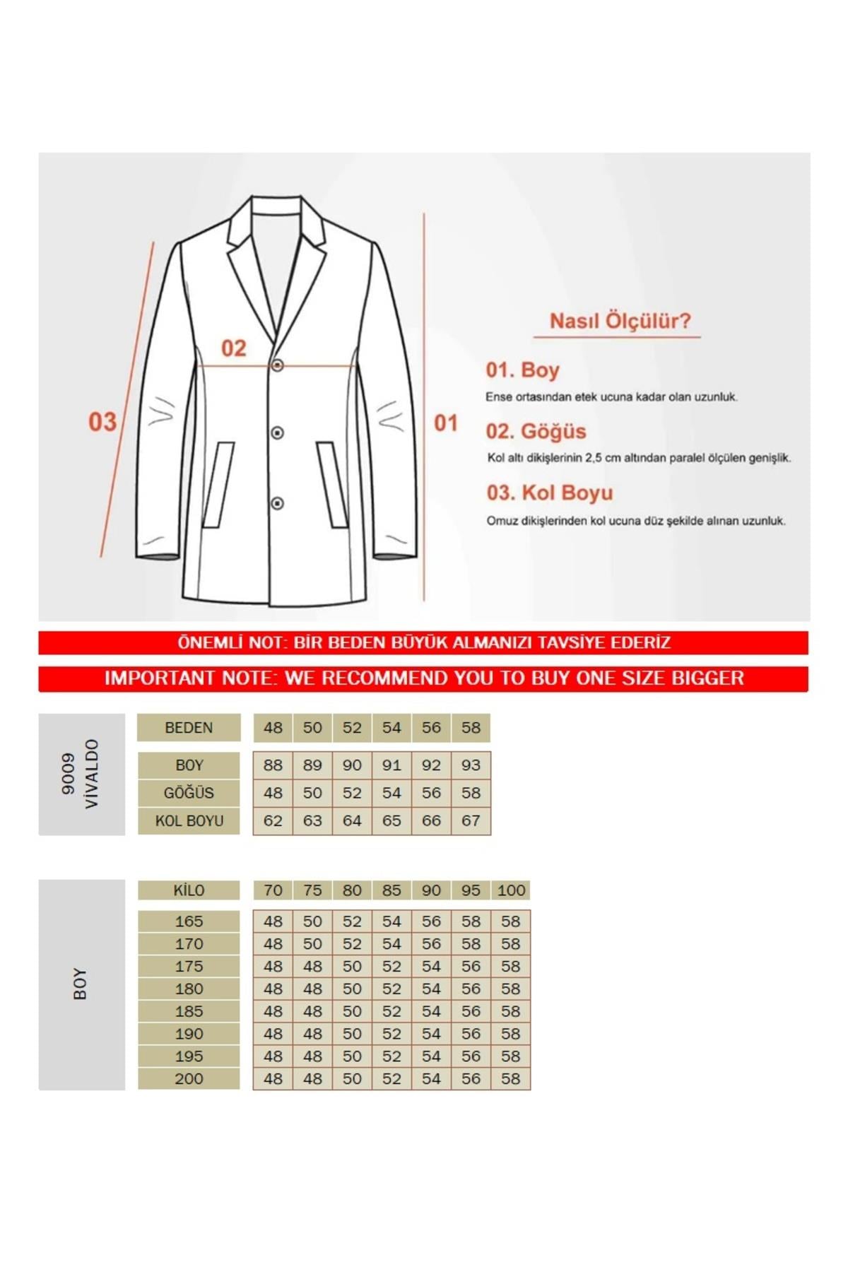 Vivaldo Erkek Haki-Lacivert Kendinden Desenli Ceket Yaka Slim Fit Kaşe Kaban