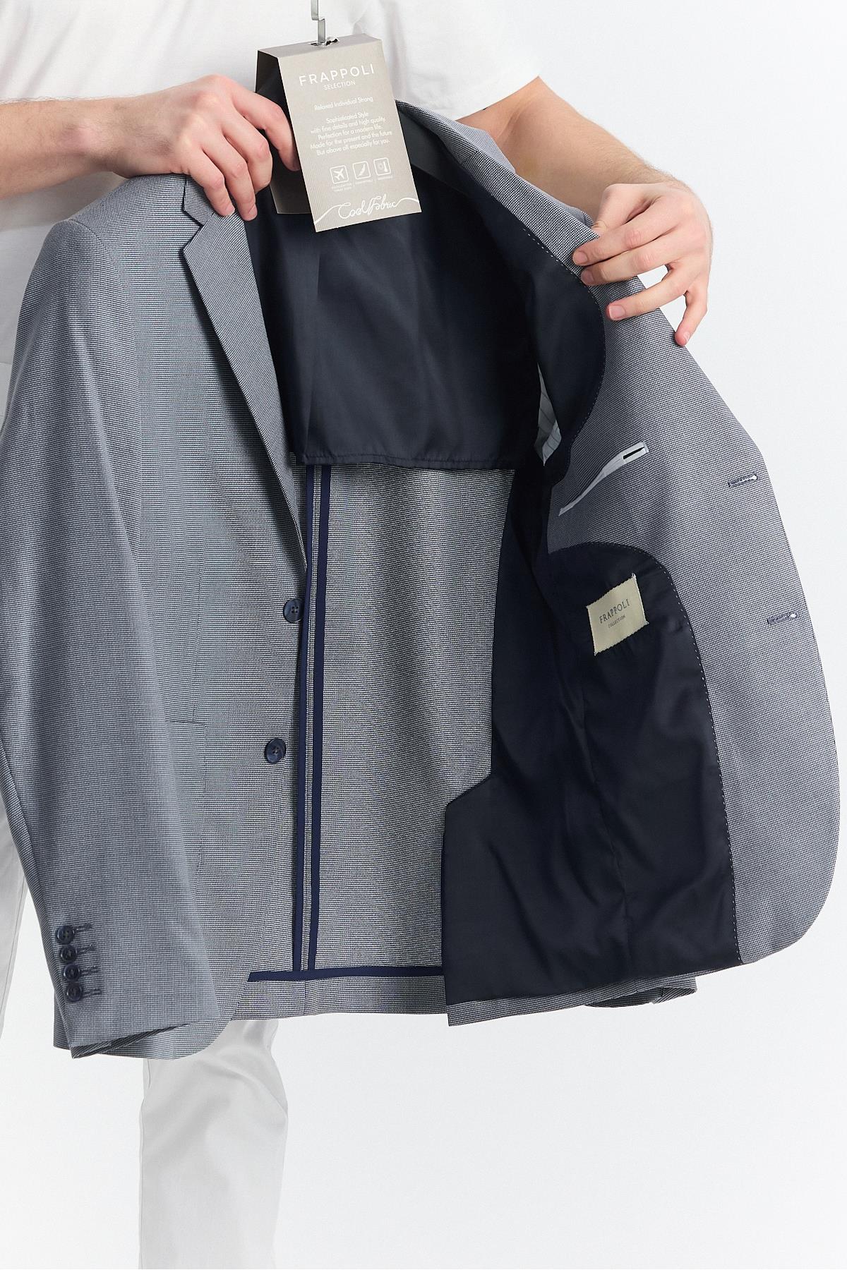 Zenova Erkek Navy Yarım Astarlı Torba Cepli İlkbahar-Yaz Spor Blazer Ceket