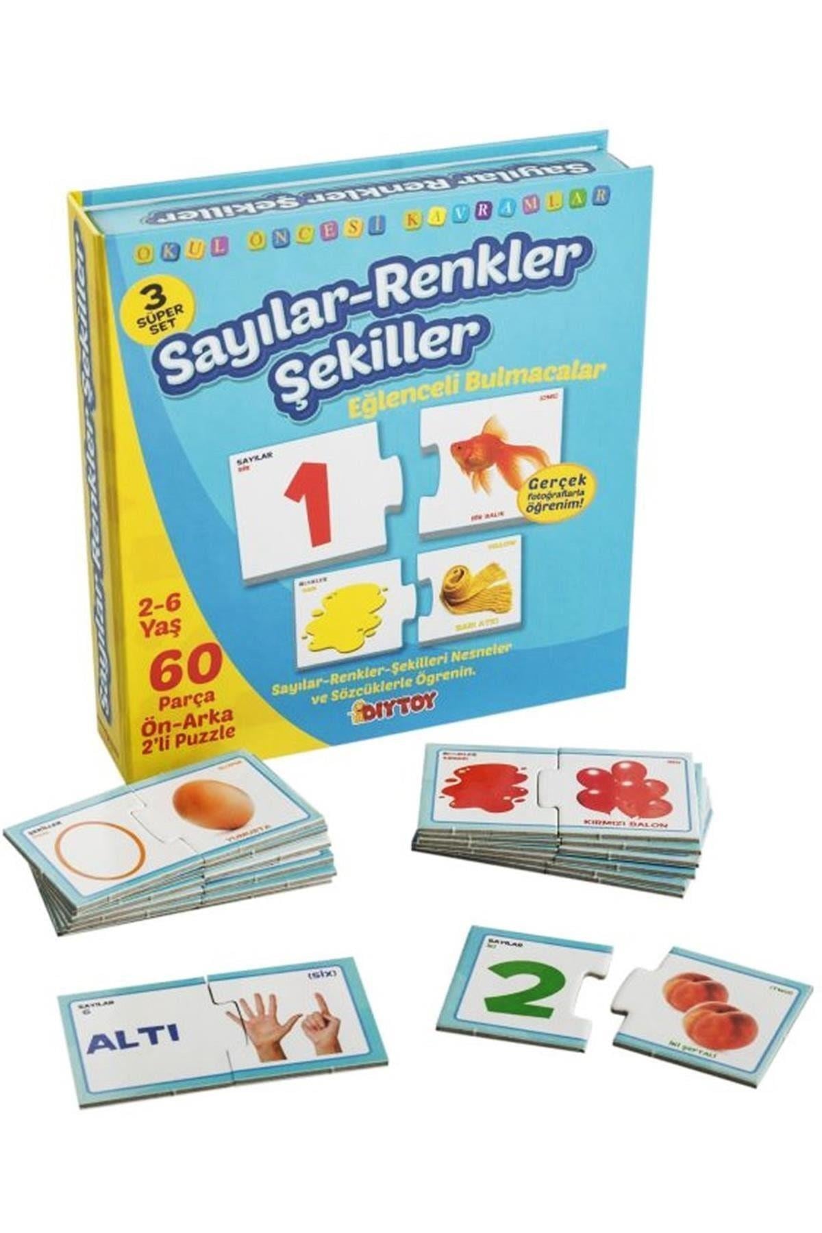 1444 Dıytoy, Eğlenceli Bulmacalar - Sayılar - Renkler - Şekiller / 2-6 Yaş