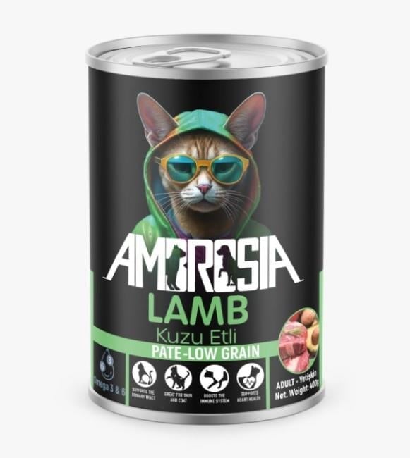 Ambrosia Pate Kuzu Etli Yetişkin Kedi Konserve 400 Gr X 12 Adet
