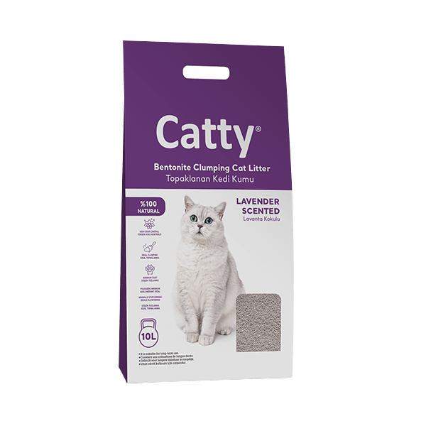 Catty Lavanta Kokulu Bentonit Kedi Kumu 10 Lt
