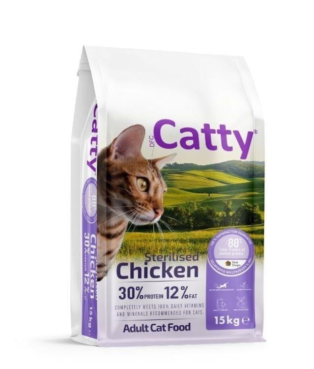 Catty Tavuklu Kısırlaştırılmış Kedi Maması 15kg