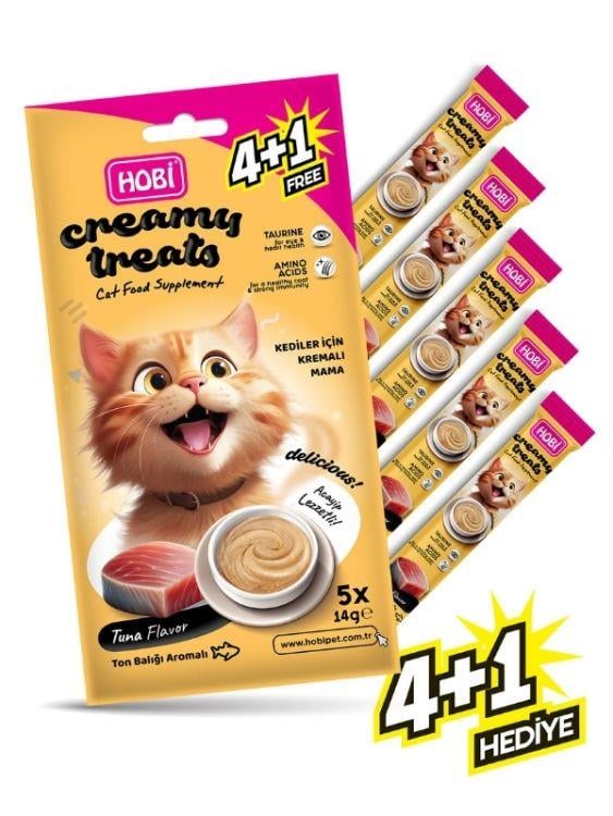 Hobi Ton Balığı Aromalı Krema Kedi Ödül Maması 14 gr x 5 Adet