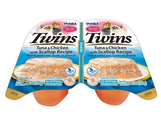 İnaba Twins Ton Balıklı Tavuklu Ve Deniz Taraklı Kedi Ödül Jölesi Usa833 2 X 35 Gr