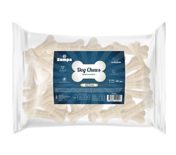 Zampa Beyaz Press Kemik Köpek Ödülü 30-40 Gr 50 Li (Dc4447)