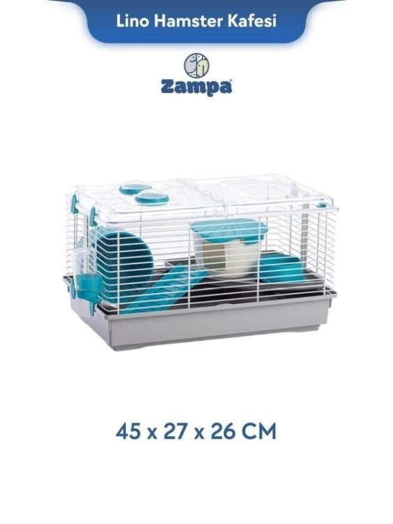 Zampa Plus Lino Hamster Kafesi 45x27x26 Cm (Zıt-3003)