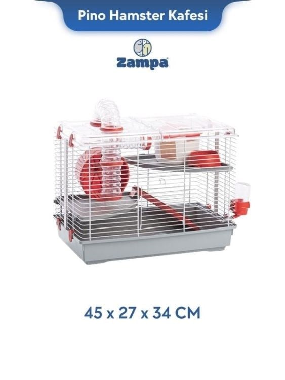 Zampa Plus Pino Hamster Kafesi 45x27x34 Cm (Zıt-2990)