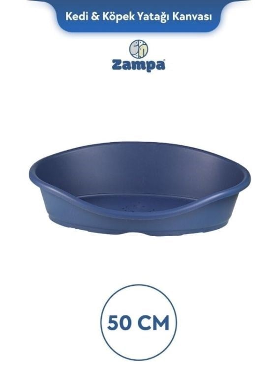 Zampa Plus Toffee Plastik Kedi & Köpek Yatağı 1 - 50cm Mavi (ZIT-2327)