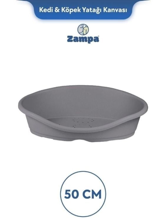 Zampa Plus Toffee Plastik Kedi & Köpek Yatağı 1 - 50cm Gri (ZIT-2334)