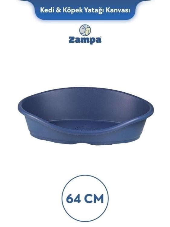 Zampa Plus Toffee Plastik Kedi & Köpek Yatağı 2 - 64cm Mavi (ZIT-2358)