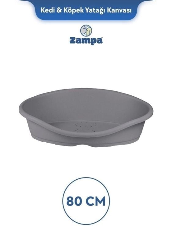 Zampa Plus Toffee Plastik Kedi & Köpek Yatağı 3 - 80cm Gri (ZIT-2396)