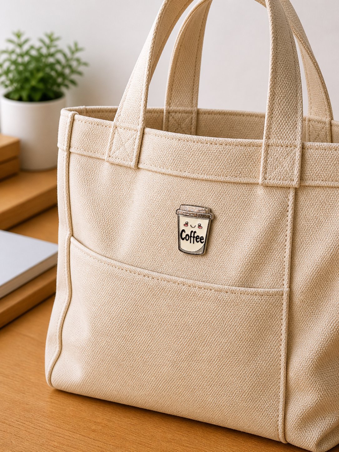 Smile Coffee Cup Pin Rozet | Çanta, Kot Ceket ve Sırt Çantası Aksesuarı