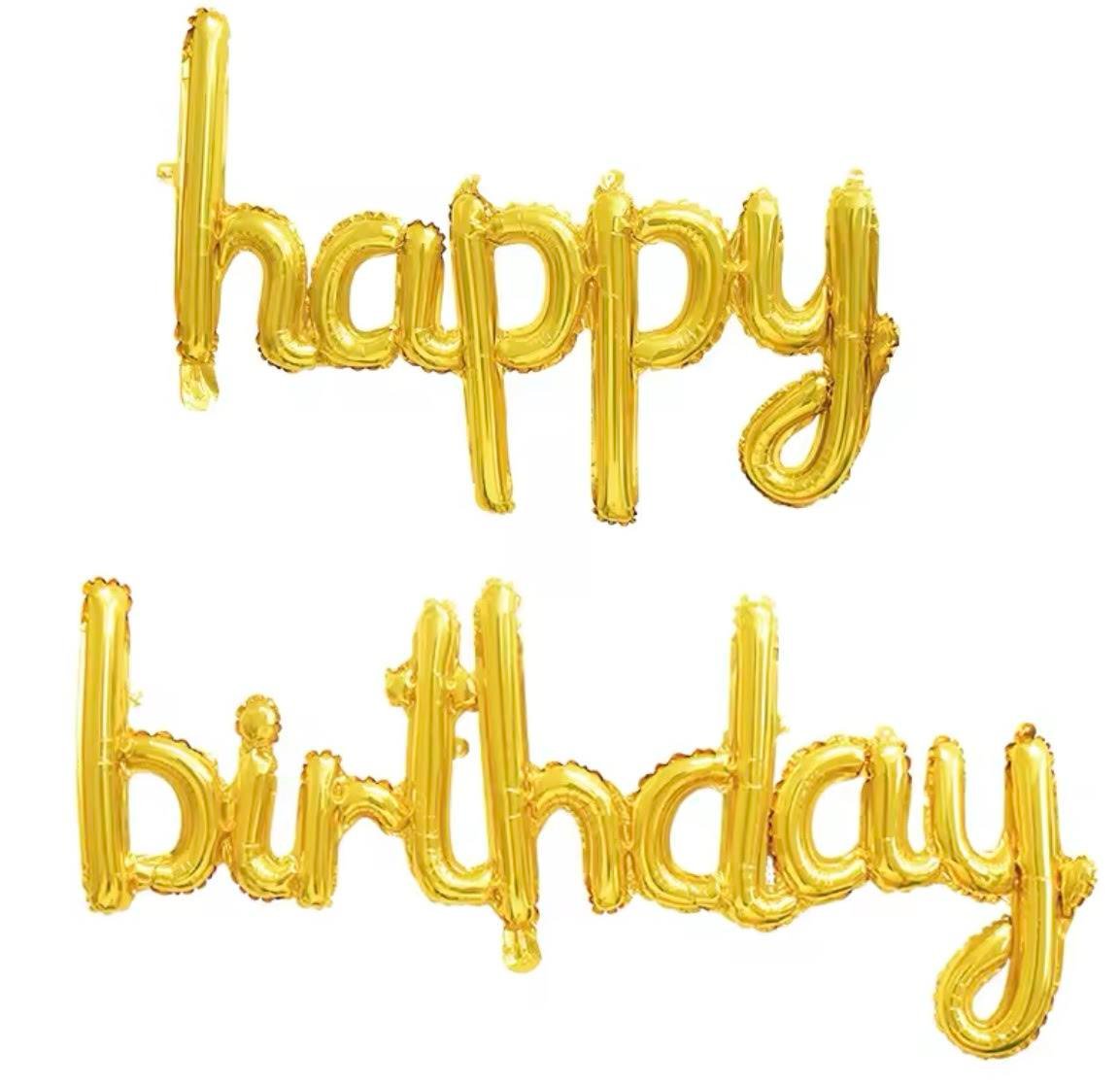 Happy Birthday Gold İmza El Yazısı Folyo Balon