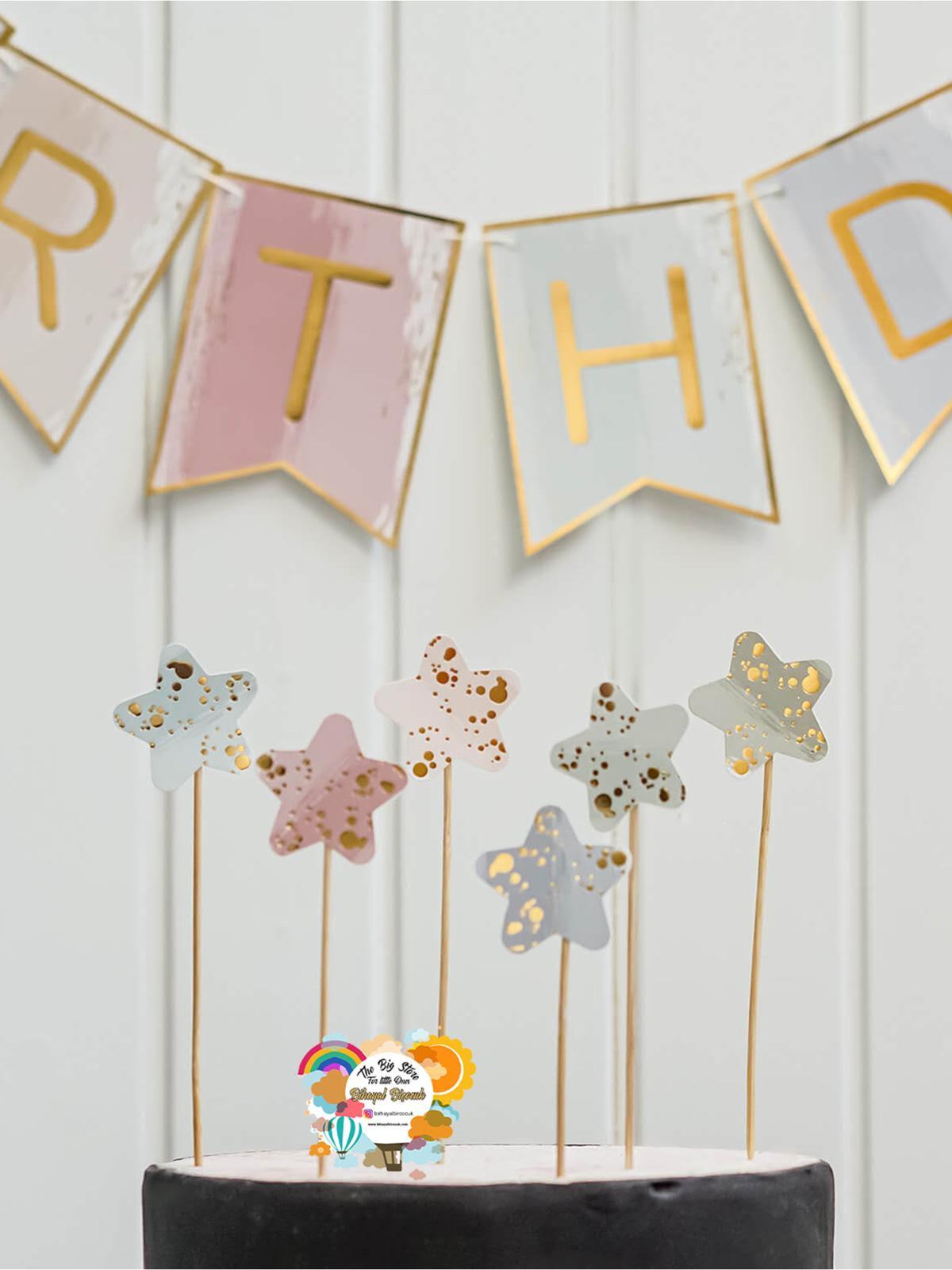 Makaron Yıldız Cake Topper 6’lı 