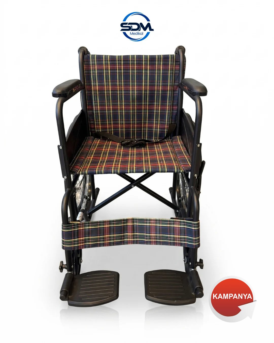 SDM809E Manuel Tekerlekli Sandalye Ekose Kumaş 