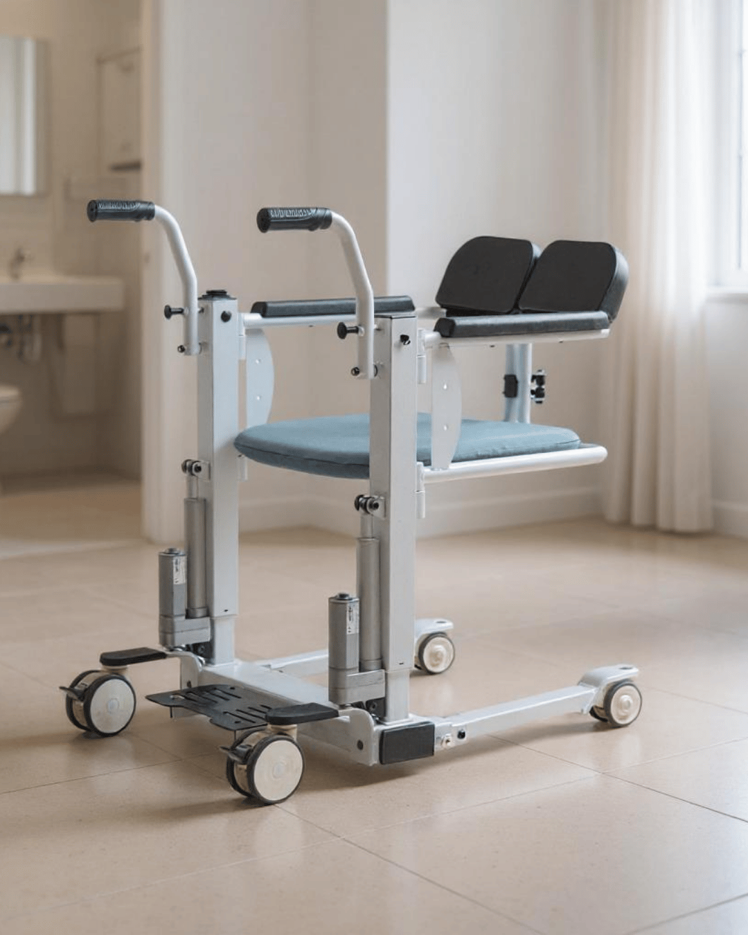 SDMSTAR-016 Elektrikli Klozetli Transfer Sandalyesi Tekerlekli 120 kg
