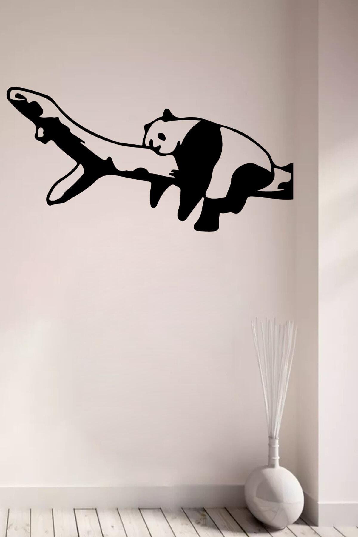 Ağaçta Uyuyan Panda Duvar özel yeni sticker Yapıştırma (SUDAN VE NEMDEN ETKİLENMEZ)