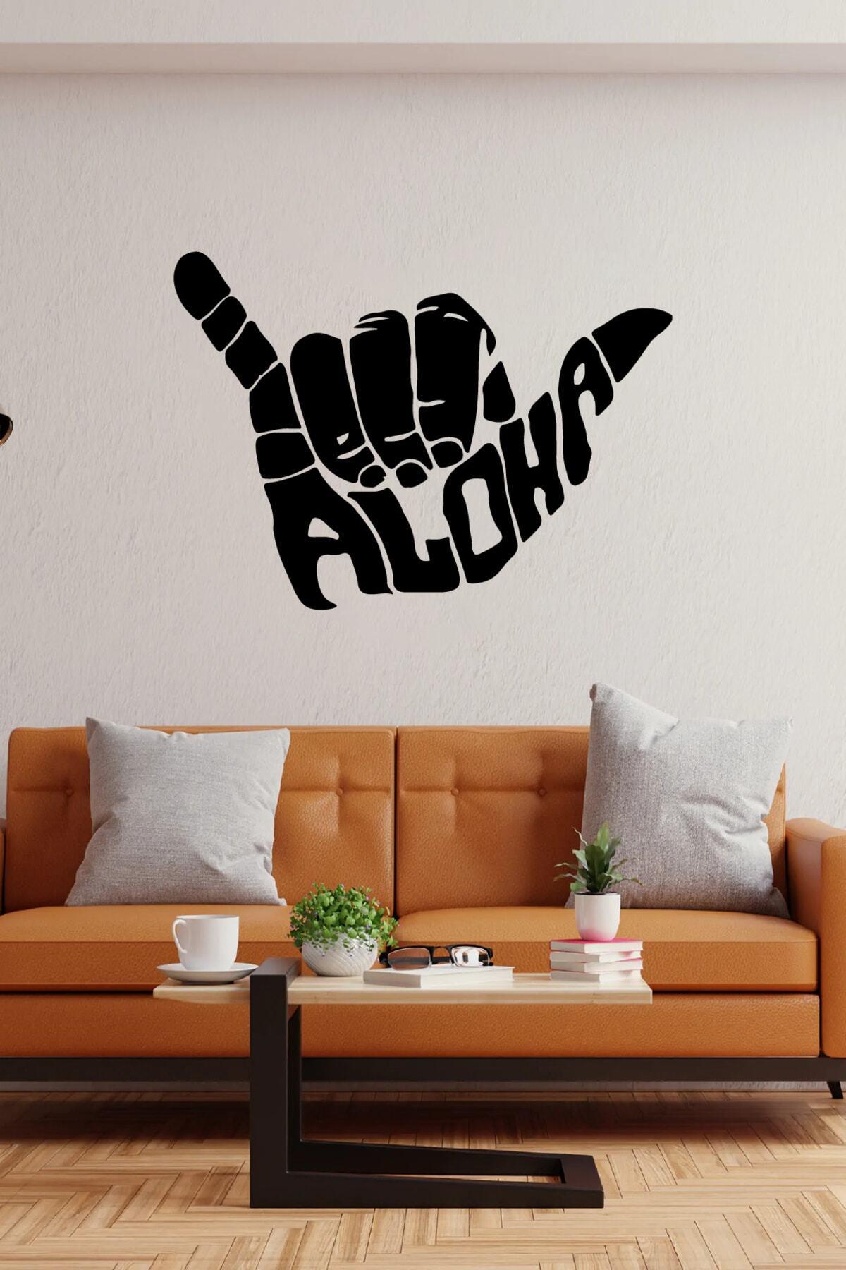 Aloha El Illustration Duvar özel yeni sticker Yapıştırma (SUDAN VE NEMDEN ETKİLENMEZ)