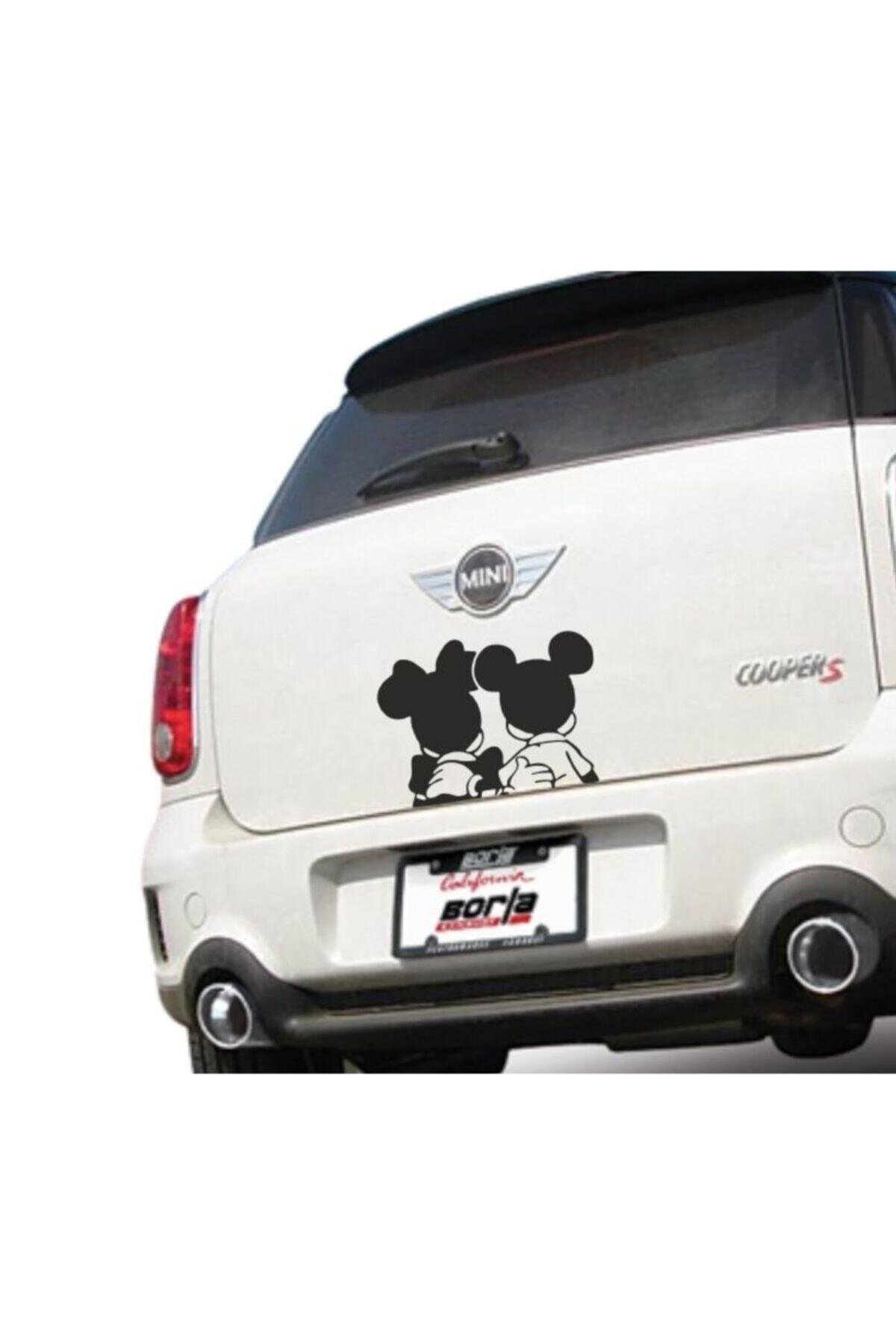 Araç Arkası Micky And Minnie özel yeni sticker 10*7 Cm