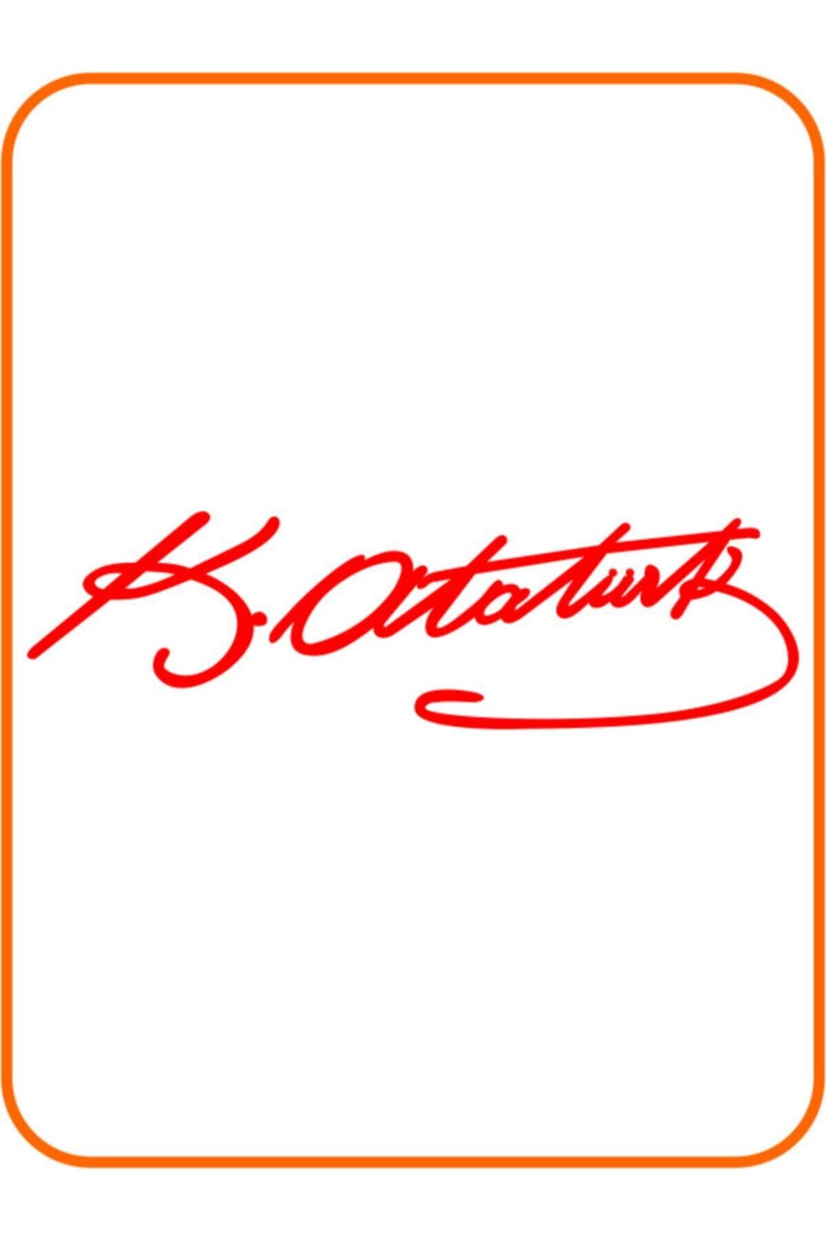 Atatürk Imza Oto özel yeni sticker Kırmızı 20*7 Cm