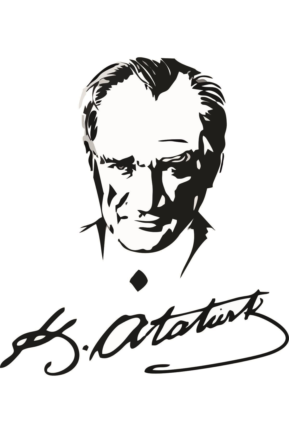 Ataturk İmzalı Oto özel yeni sticker 30*30 Cm