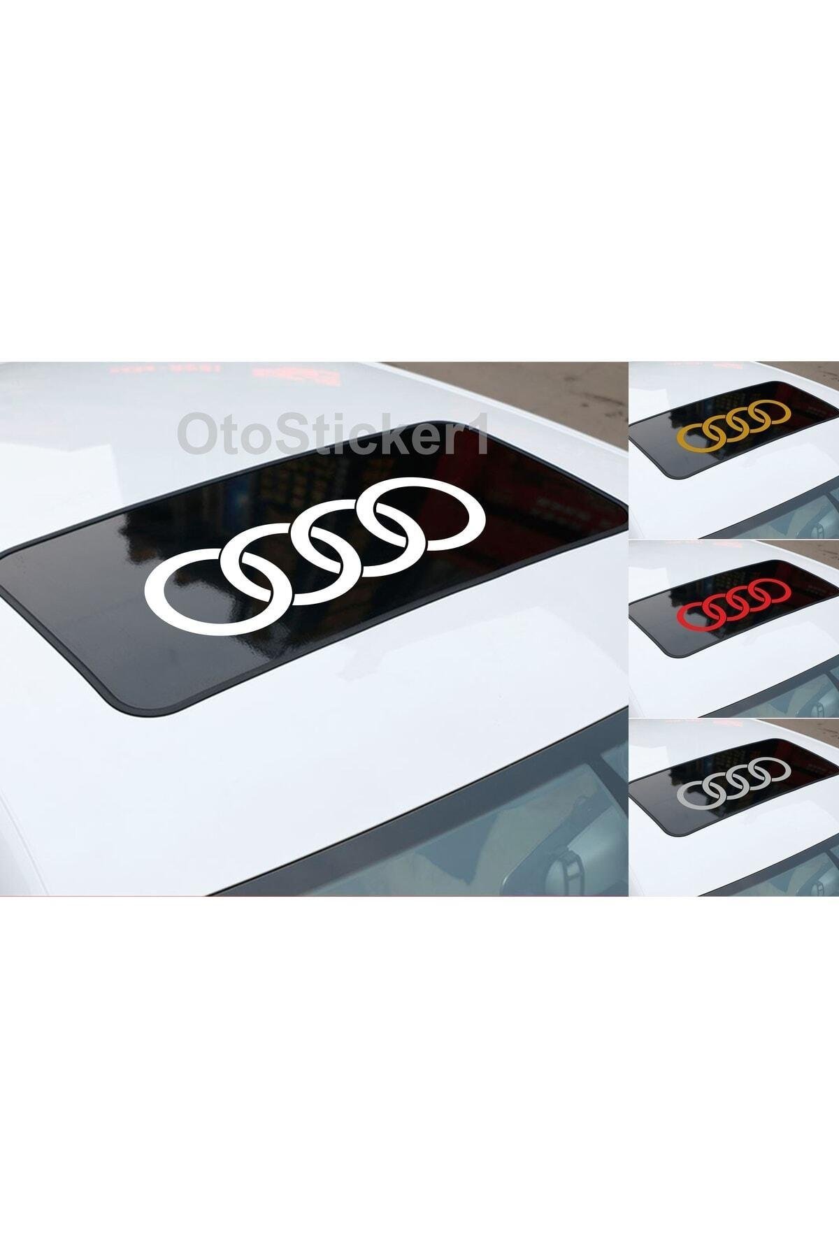 Audi İçin şık tasarım karbon sticker seti Aksesuar Oto Sunroof özel yeni sticker Siyah
