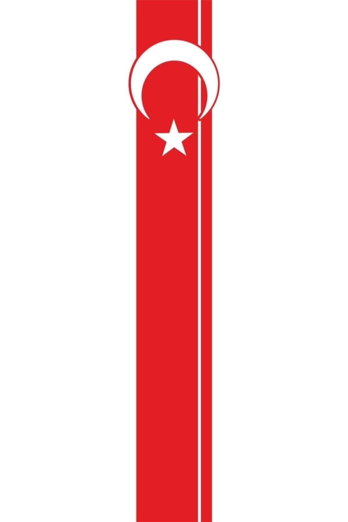 Ay Yıldız Kaput Şerit Oto özel yeni sticker Kırmızı 117*20 Cm