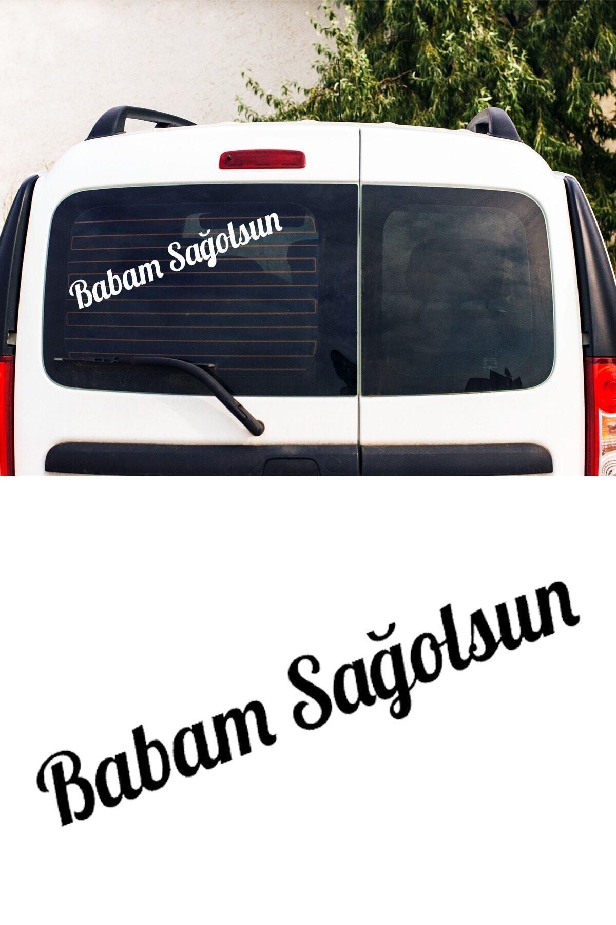 Babam Sağolsun Oto Arkası özel yeni sticker Siyah 20*4 Cm