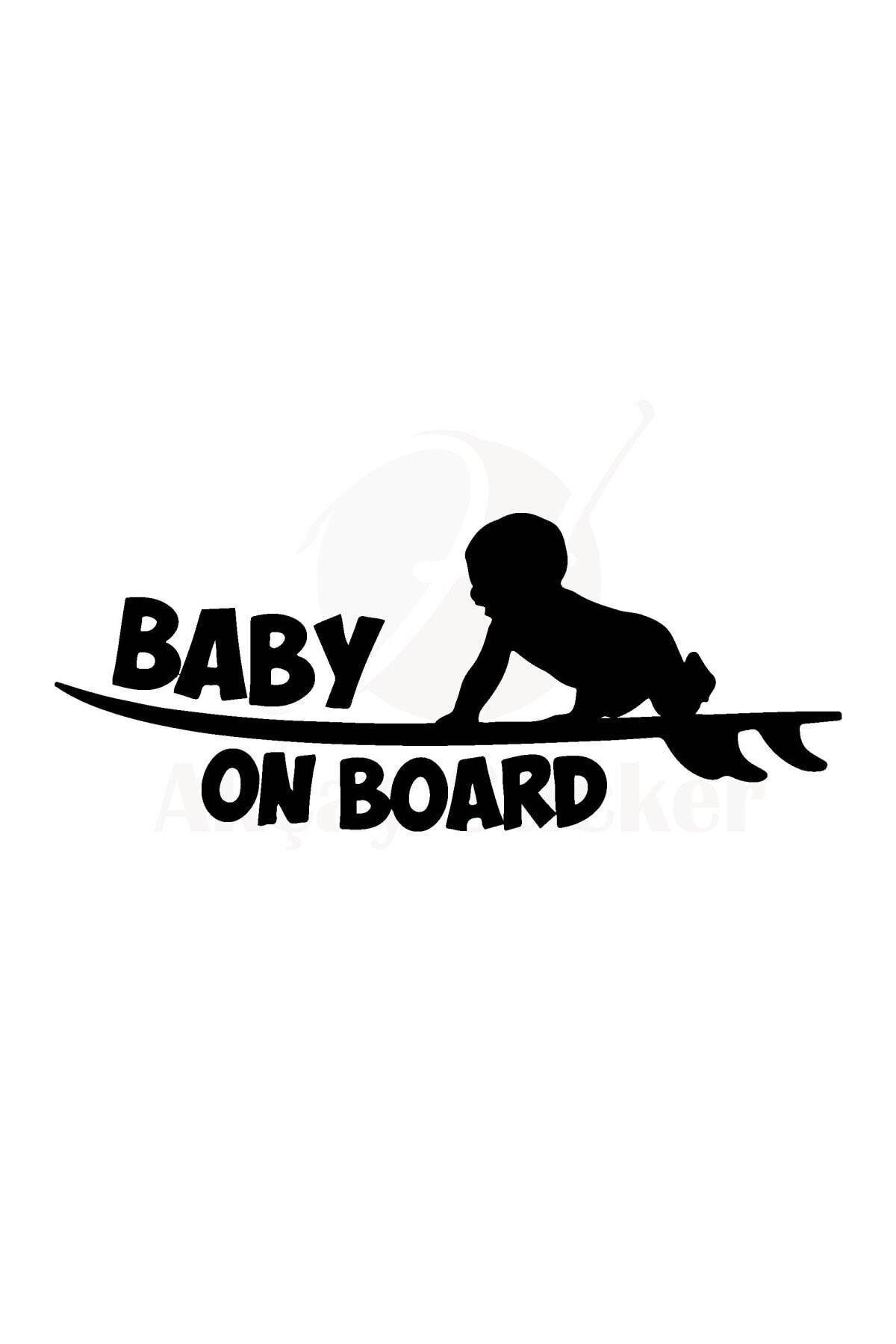 Baby On Board Arabada Bebek Var Oto özel yeni sticker Siyah 20*7 Cm