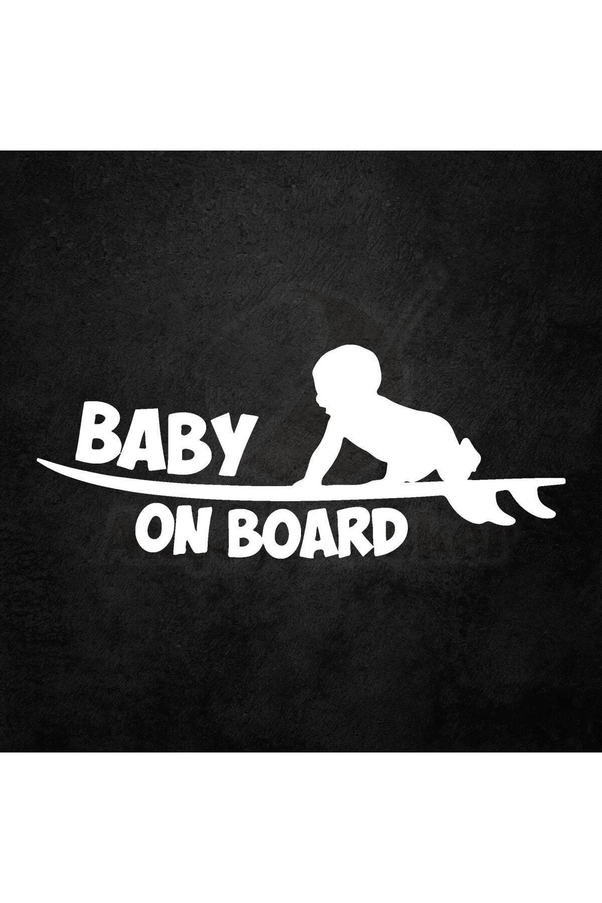 Baby On Board Arabada Bebek Var özel yeni sticker Beyaz 30*10 Cm