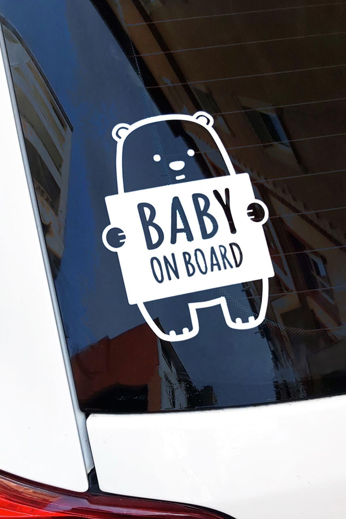 Baby On Board Oto özel yeni sticker Beyaz