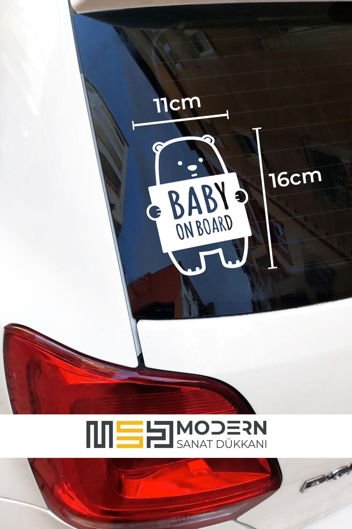 Baby On Board Oto özel yeni sticker Beyaz