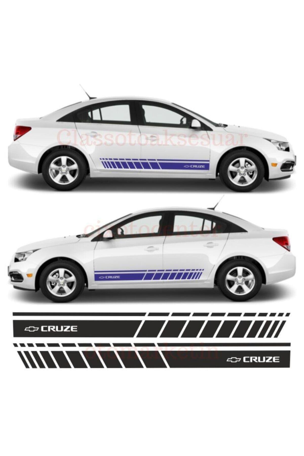 Chevrolet Cruze İçin şık tasarım karbon sticker seti Aksesuar Oto Yan Şerit özel yeni sticker