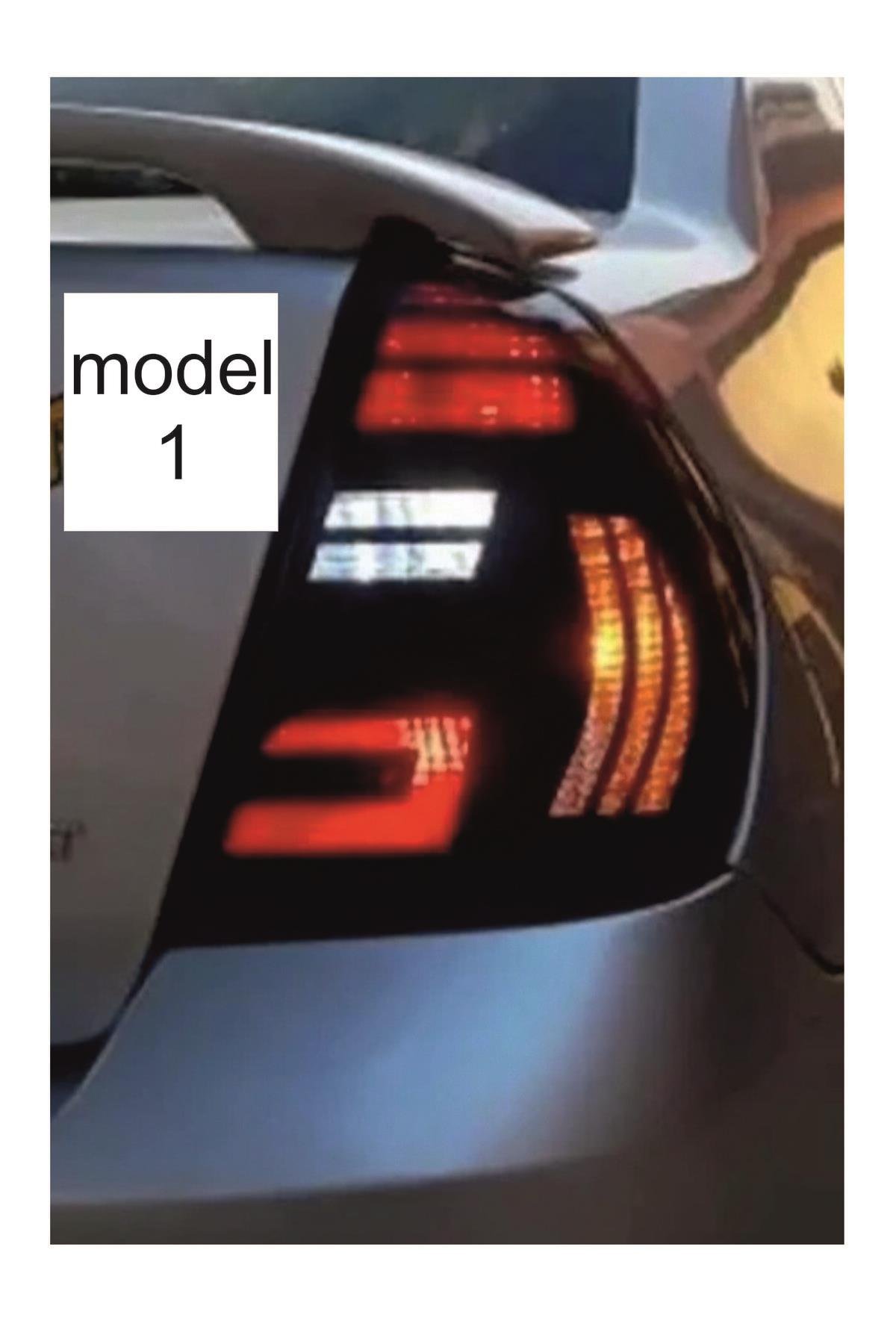 Clio 2 Sedan İçin şık tasarım karbon sticker seti Aksesuar Led Görünümlü Stop Farı Kaplama Model 1
