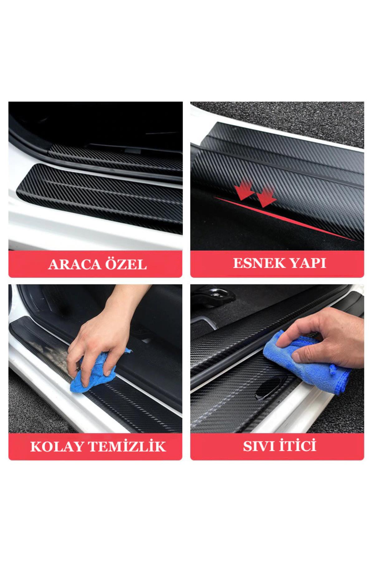 Dodge İçin şık tasarım karbon sticker seti Aksesuar Oto Kapı Eşiği özel yeni sticker Karbon 4 Adet
