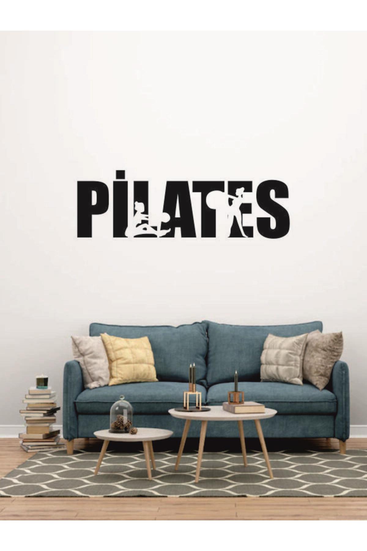Duvar Özel Yeni Sticker Pilates Yazısı 100*40 Cm