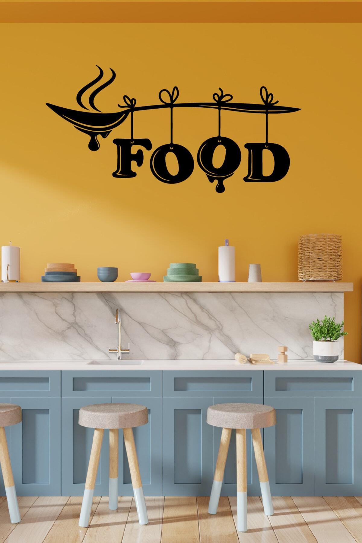 Food Mutfak Dekoratif Kaşıklı Duvar özel yeni sticker Yapıştırma (SUDAN VE NEMDEN ETKİLENMEZ)