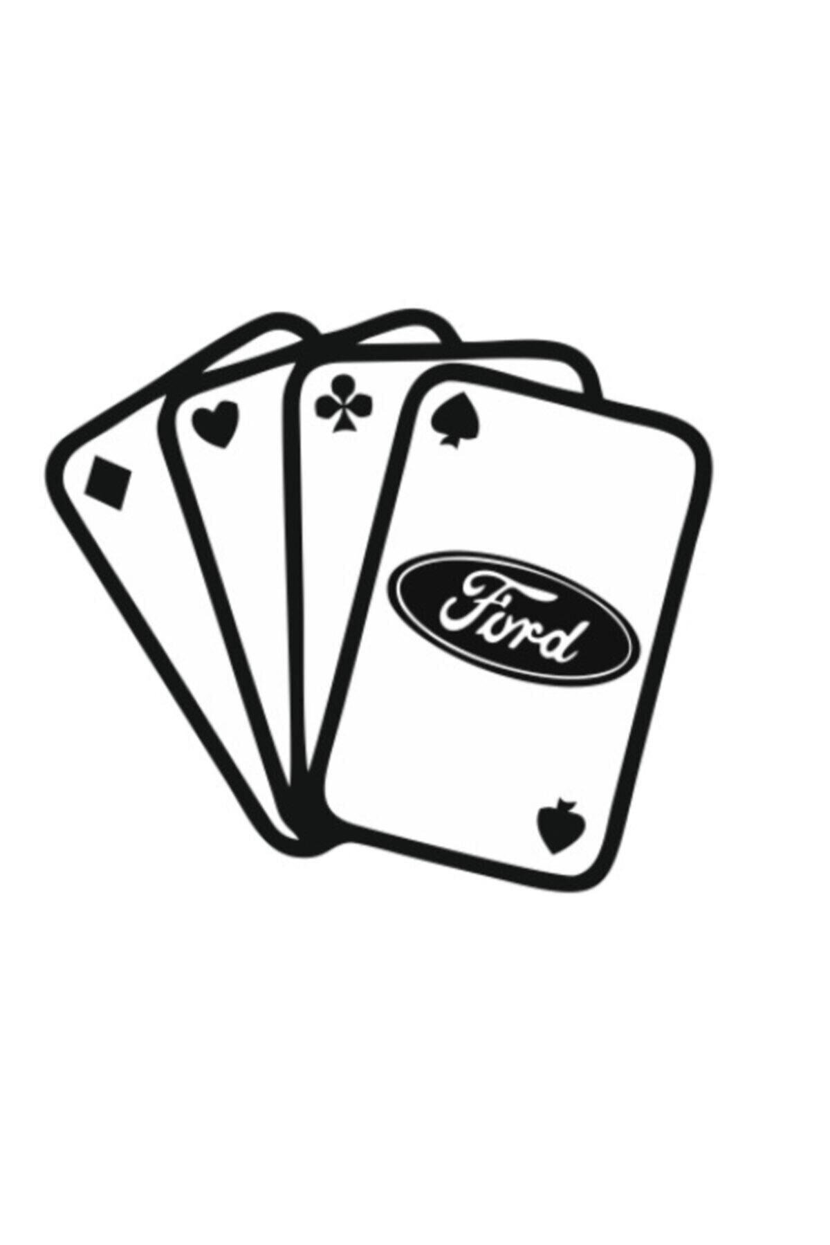 Ford İçin şık tasarım karbon sticker seti Aksesuar İskambil Oto özel yeni sticker Siyah 13*11 Cm