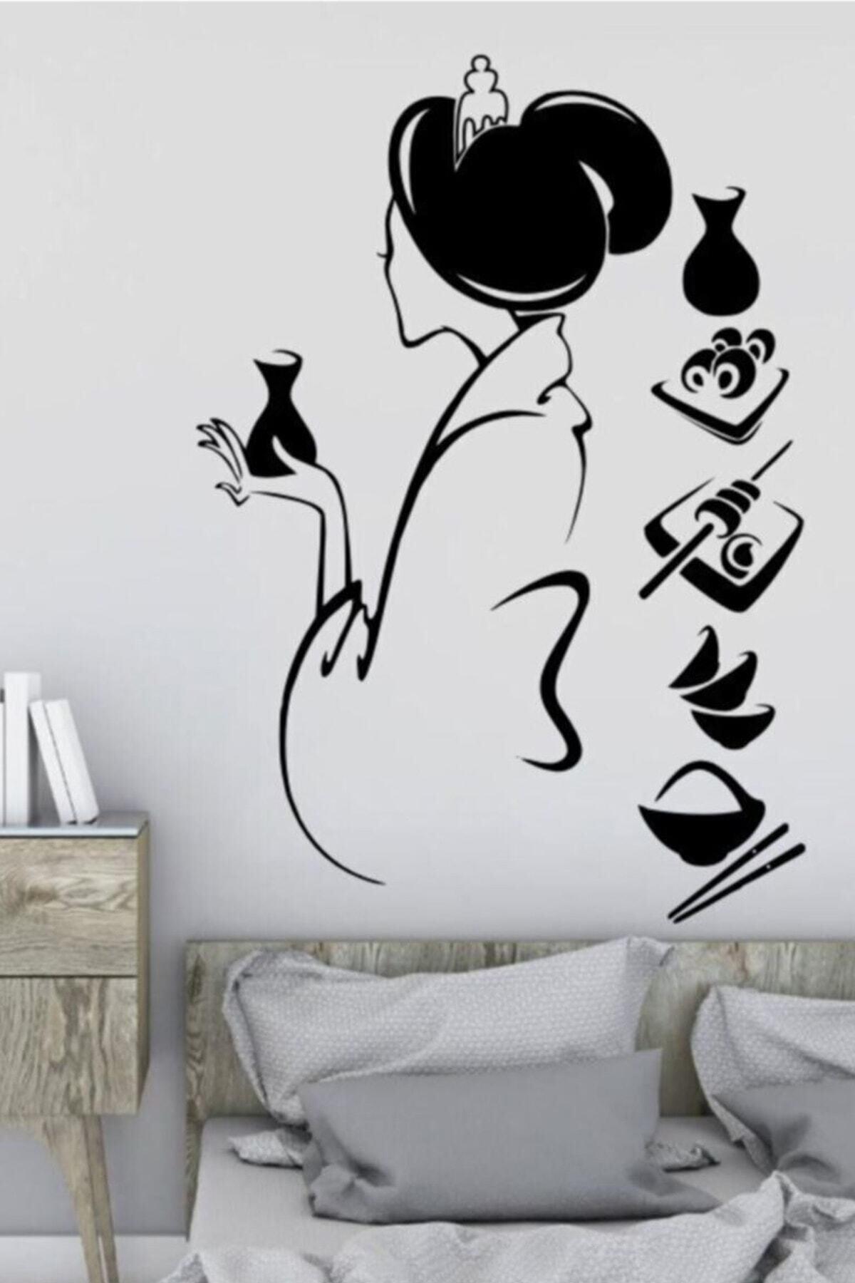 Japon Kadın ve Suşhi özel yeni sticker - Home özel yeni sticker - Duvar özel yeni sticker